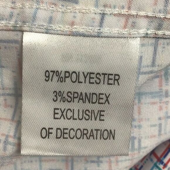 Tailorbyrd Performance Red & Blue Hash Mark Print Ling Sleeve Flip Cuff Shirt - Picture 6 of 9